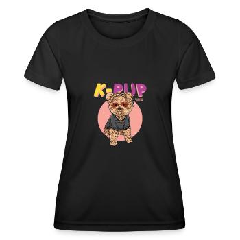 K Pop Chien Pop coréenne - T-shirt sport Femme - noir - Devant - AI Model Female 172 light (172cm)