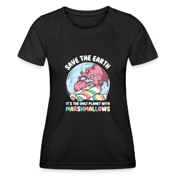 Save the planet only planet with Marshmallows - Frauen Funktions-T-Shirt - Schwarz - Vorne - AI Model Female 172 light (172cm)