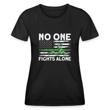 No One Fights Alone - Women's Functional T-Shirt - black - Front - AI Model Female 172 light (172cm)