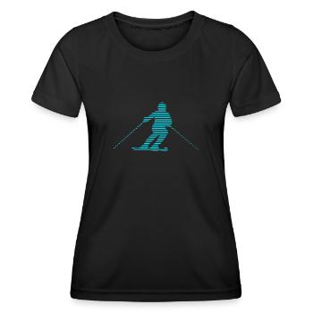 Ski - T-shirt sport Femme - noir - Devant - AI Model Female 172 light (172cm)