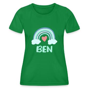 Ben Name Regenbogen Baby - Frauen Funktions-T-Shirt - Kelly Green - Vorne - AI Model Female 172 dark (172cm)