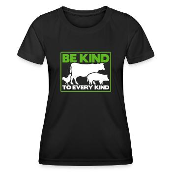 Be Kind To Every Kind - Women's Functional T-Shirt - black - Front - AI Model Female 172 light (172cm)