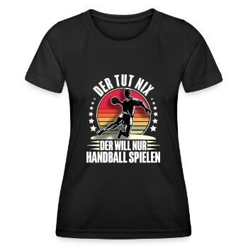 Handball Handballer - Frauen Funktions-T-Shirt - Schwarz - Vorne - AI Model Female 172 light (172cm)