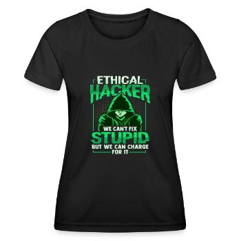 Ethischer Hacker White Hat Hacker Cybersicherheit - Frauen Funktions-T-Shirt - Schwarz - Vorne - AI Model Female 172 light (172cm)