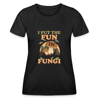 Chasse aux champignons Chasseur de champignons Cueilleur de champignons Morel Mycologue - T-shirt sport Femme - noir - Devant - AI Model Female 172 light (172cm)