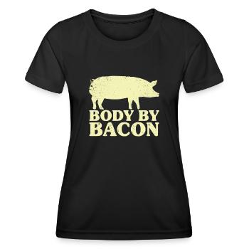 Corps par bacon - T-shirt sport Femme - noir - Devant - AI Model Female 172 light (172cm)