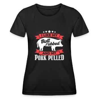J’aime mes fesses frottées et mon porc tiré - T-shirt sport Femme - noir - Devant - AI Model Female 172 light (172cm)
