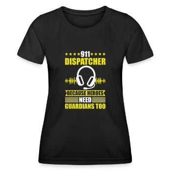 Verteiler helden unterstützung hilfsleitung - Frauen Funktions-T-Shirt - Schwarz - Vorne - AI Model Female 172 light (172cm)