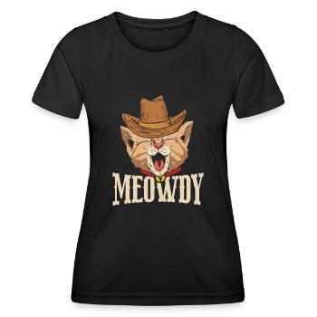Miaou - T-shirt sport Femme - noir - Devant - AI Model Female 172 light (172cm)