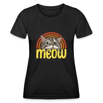 Miaou - T-shirt sport Femme - noir - Devant - AI Model Female 172 light (172cm)