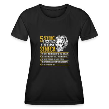 Socrates Philosophy Design - Women's Functional T-Shirt - black - Front - AI Model Female 172 light (172cm)