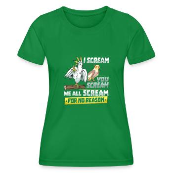 Tropischer Vogel Schrei Papageien Kakadu - Frauen Funktions-T-Shirt - Kelly Green - Vorne - AI Model Female 172 dark (172cm)