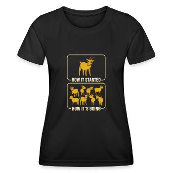 Goat Mountain Goat Design for a Goat Mom - Women's Functional T-Shirt - black - Front - AI Model Female 172 light (172cm)