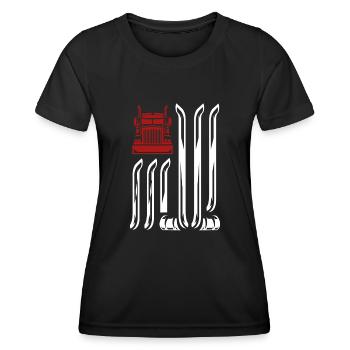 Camionneur Drapeau américain - T-shirt sport Femme - noir - Devant - AI Model Female 172 light (172cm)