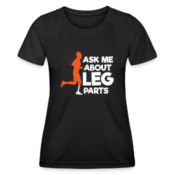 Beinprothese, Prothese, Amputierter, Amputation - Frauen Funktions-T-Shirt - Schwarz - Vorne - AI Model Female 172 light (172cm)