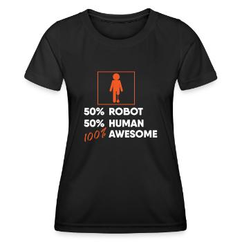 Beinprothese, Prothese, Amputierter, Amputation - Frauen Funktions-T-Shirt - Schwarz - Vorne - AI Model Female 172 light (172cm)