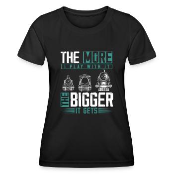 Steam locomotive, railway engineer, train engineer - Women's Functional T-Shirt - black - Front - AI Model Female 172 light (172cm)