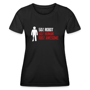 Beinprothese, Prothese, Amputierter, Amputation - Frauen Funktions-T-Shirt - Schwarz - Vorne - AI Model Female 172 light (172cm)
