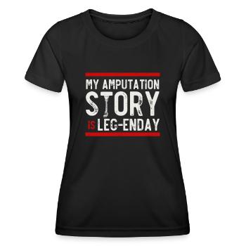 Beinprothese, Prothese, Amputierter, Amputation - Frauen Funktions-T-Shirt - Schwarz - Vorne - AI Model Female 172 light (172cm)