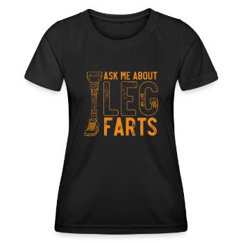 Beinprothese, Prothese, Amputierter, Amputation - Frauen Funktions-T-Shirt - Schwarz - Vorne - AI Model Female 172 light (172cm)