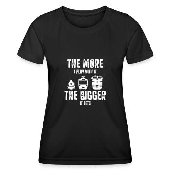 Steam locomotive, railway engineer, train engineer - Women's Functional T-Shirt - black - Front - AI Model Female 172 light (172cm)