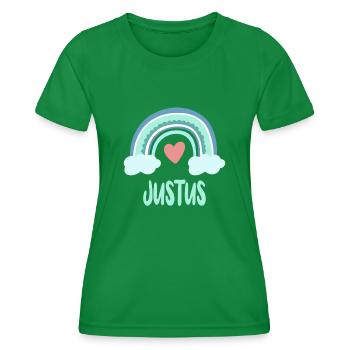 Justus Name Rainbow Baby - Women's Functional T-Shirt - kelly green - Front - AI Model Female 172 dark (172cm)