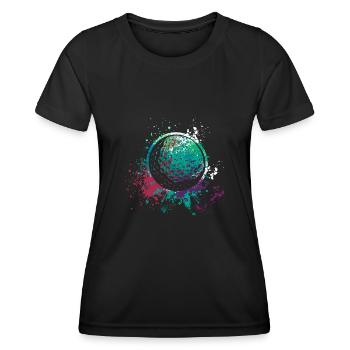 Splash Art Golf Balle de golf - T-shirt sport Femme - noir - Devant - AI Model Female 172 light (172cm)