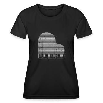 Klavier - Frauen Funktions-T-Shirt - Schwarz - Vorne - AI Model Female 172 light (172cm)