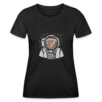 Astronaut Pizza Design Für Einen Hobby-pizzabäcker - Frauen Funktions-T-Shirt - Schwarz - Vorne - AI Model Female 172 light (172cm)