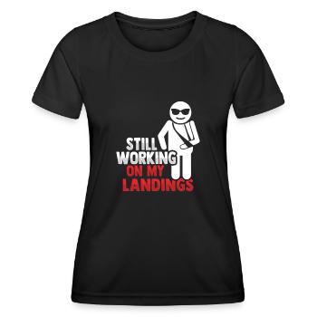 Bras fracturé Bras cassé - T-shirt sport Femme - noir - Devant - AI Model Female 172 light (172cm)