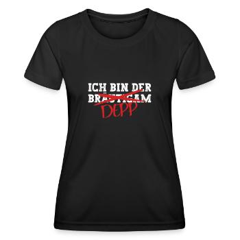 Ich Bin Der Bräutigam Depp - Bräutigam JGA - Frauen Funktions-T-Shirt - Schwarz - Vorne - AI Model Female 172 light (172cm)