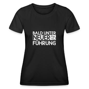 Bald Unter Neuer Führung - Bräutigam JGA - Frauen Funktions-T-Shirt - Schwarz - Vorne - AI Model Female 172 light (172cm)