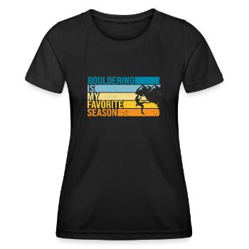 L’escalade de bloc est ma saison préférée - T-shirt sport Femme - noir - Devant - AI Model Female 172 light (172cm)