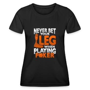 Prothèse de jambe amputée Amputation - T-shirt sport Femme - noir - Devant - AI Model Female 172 light (172cm)