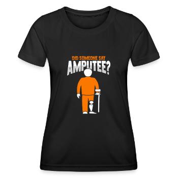 Amputiertes Bein Beinprothese Prothese Amputation - Frauen Funktions-T-Shirt - Schwarz - Vorne - AI Model Female 172 light (172cm)