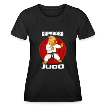 Capybara Judo GI - Frauen Funktions-T-Shirt - Schwarz - Vorne - AI Model Female 172 light (172cm)