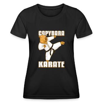 Capybara Karate Gi - Women's Functional T-Shirt - black - Front - AI Model Female 172 light (172cm)