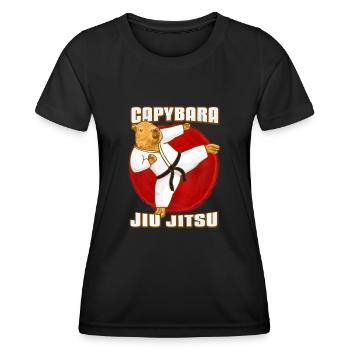 Capybara with Jiu Jitsu GI - Women's Functional T-Shirt - black - Front - AI Model Female 172 light (172cm)