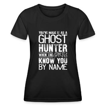 Ghost Hunter, compteur EMF, caméra thermique - T-shirt sport Femme - noir - Devant - AI Model Female 172 light (172cm)