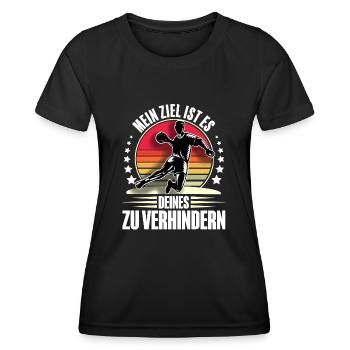 Handball Handballer - Frauen Funktions-T-Shirt - Schwarz - Vorne - AI Model Female 172 light (172cm)