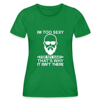 Bald head - Women's Functional T-Shirt - kelly green - Front - AI Model Female 172 dark (172cm)