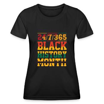 Histoire des Noirs - T-shirt sport Femme - noir - Devant - AI Model Female 172 light (172cm)