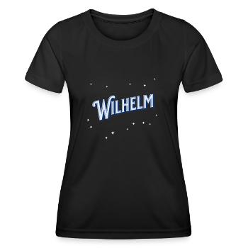 Wilhelm Namen personalisiert - Frauen Funktions-T-Shirt - Schwarz - Vorne - AI Model Female 172 light (172cm)