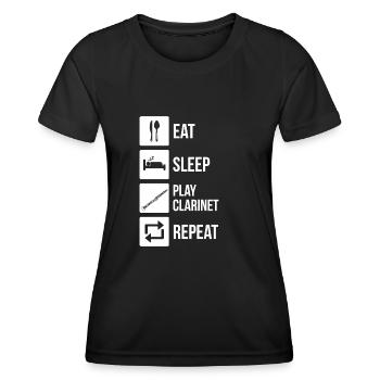 Klarinette Klarinettenspieler Klarinettist - Frauen Funktions-T-Shirt - Schwarz - Vorne - AI Model Female 172 light (172cm)