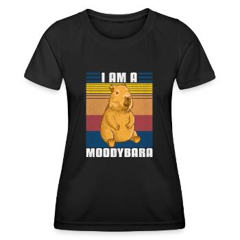 Moodybara Funny Capybara - Women's Functional T-Shirt - black - Front - AI Model Female 172 light (172cm)