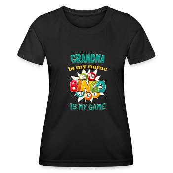 Oma Lotto Spielerin Lustiges Bingo - Frauen Funktions-T-Shirt - Schwarz - Vorne - AI Model Female 172 light (172cm)