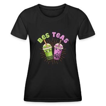 Bes Teas - Frauen Funktions-T-Shirt - Schwarz - Vorne - AI Model Female 172 light (172cm)