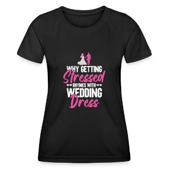 Pourquoi stress rime avec robe de mariée JGA - T-shirt sport Femme - noir - Devant - AI Model Female 172 light (172cm)