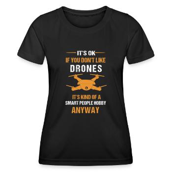 Drohnenpilot, Luftdrohne, Multicopter, - Frauen Funktions-T-Shirt - Schwarz - Vorne - AI Model Female 172 light (172cm)