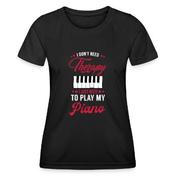 Pianiste, Instrument de musique, Pianiste - T-shirt sport Femme - noir - Devant - AI Model Female 172 light (172cm)